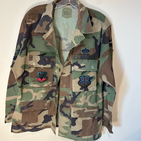American Apparel Woodland Camouflage US Air Combat Command W/ Patches Size M - Picture 2 of 11